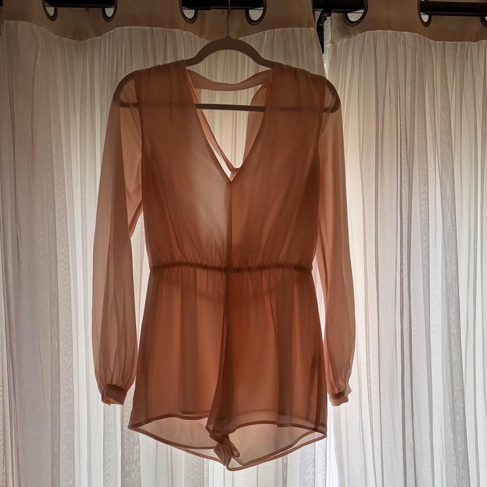 Lovers + Friends Sheer Peach Romper